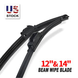 ABLEWIPE 12" + 14" Windshield Wiper Blades, replacement for J U Style Window Wiper, Universal Fit Car Front Windscreen, Set of 2