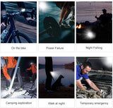 USB Rechargeable Bicycle Light Front and Back Set, 1200 Lumens LED Lamp Bike Headlight and Tail Light Upgrade Front Bike Light Base Waterproof 3 Light Modes for Road Cycling